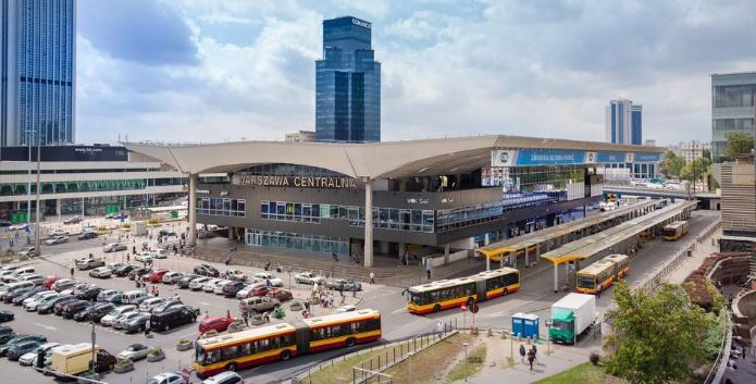 The photo of the Warsaw Central Railway Station