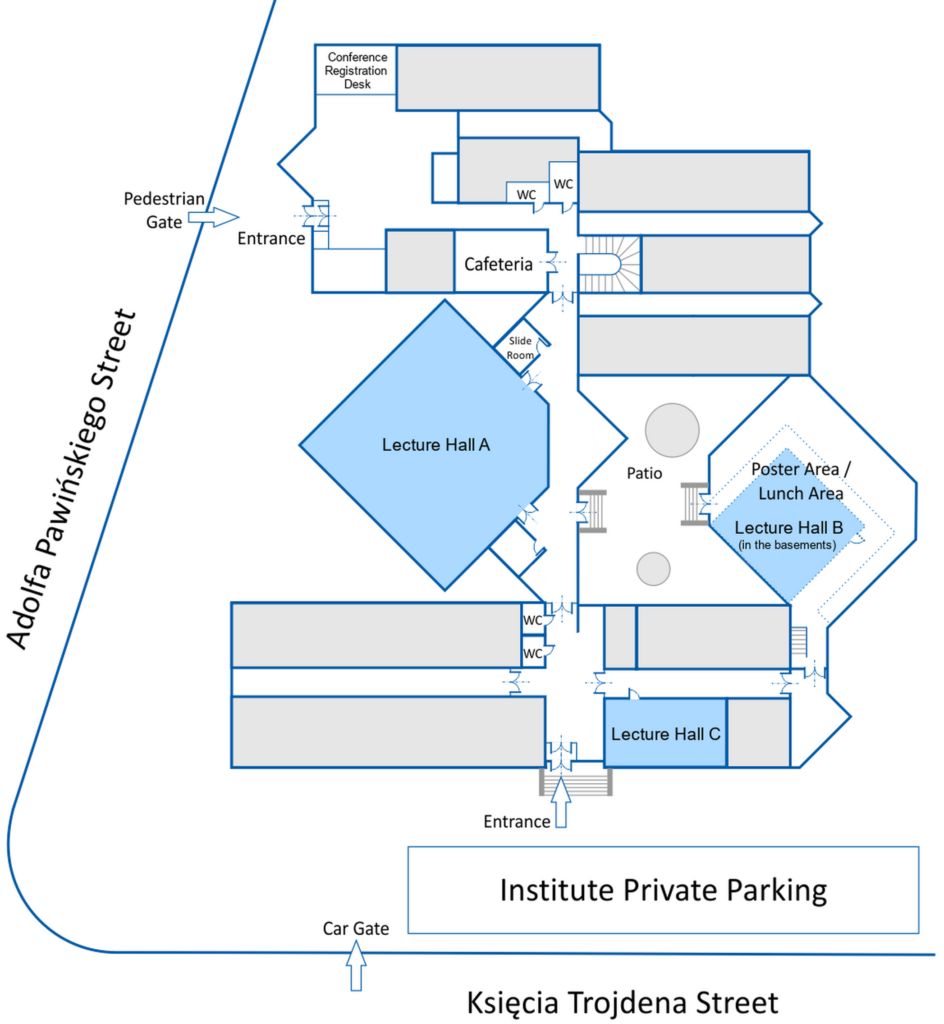 The floor plan of the Institute of Biocybernetics and Biomedical Engineering